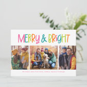 Vrolijk en helder schattig leuk kleurrijke kerst f feestdagenkaart (Staand voorkant)