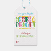 Vrolijk en helder Schattige kleurrijke familie ker Cadeaulabel (Voorkant)