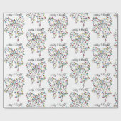 Vrolijk en helder Schattige lint kerstverlichting Cadeaupapier (Vlak)