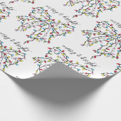 Vrolijk en helder Schattige lint kerstverlichting Cadeaupapier (Hoek)