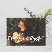 Vrolijk en helder Schattige Script Foto Feestdagenkaart (Staand voorkant)