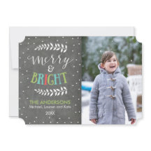 Vrolijk en helder schoolbord kerstfotokaart