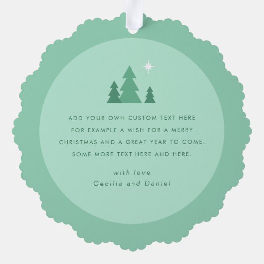 Vrolijk en helder script foto licht groen ornament kaart (Achterkant)