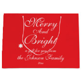 Vrolijk en helder script naam Chic Red Christmas Groot Cadeauzakje (Voorkant)