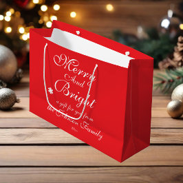 Vrolijk en helder script naam Chic Red Christmas Groot Cadeauzakje