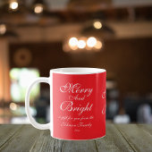 Vrolijk en helder script naam Chic Red Christmas Koffiemok