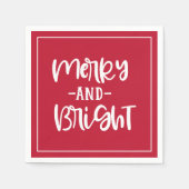 Vrolijk en helder script rode feestdag servet (Voorkant)