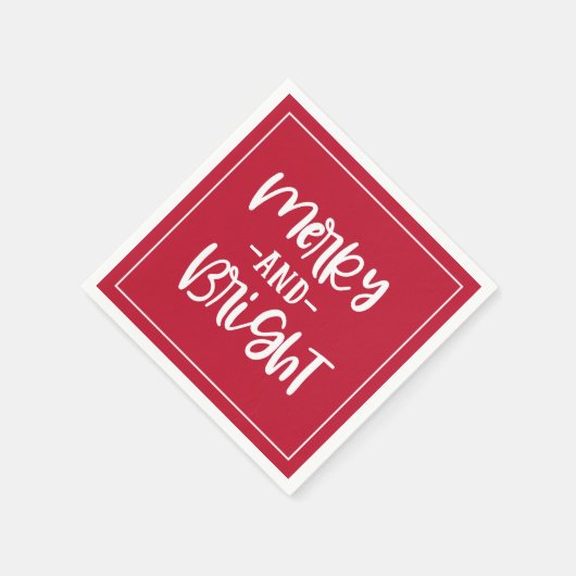 Vrolijk en helder script rode feestdag servet (Hoek)