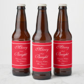 Vrolijk en helder script rustieke rode kerst bier etiket (Flessen)