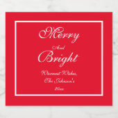 Vrolijk en helder script rustieke rode kerst bier etiket (Enkel label)