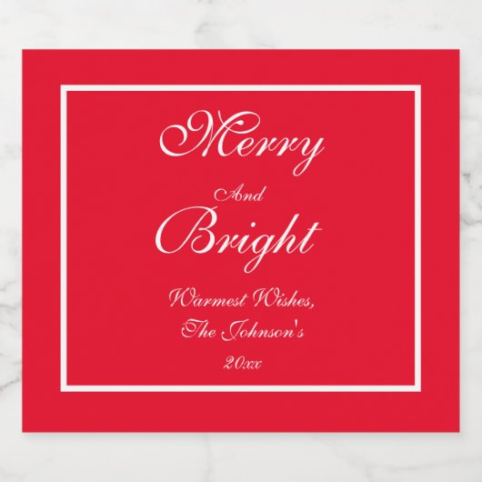 Vrolijk en helder script rustieke rode kerst bier etiket (Enkel label)