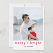 Vrolijk en helder Simply Red Flat Holiday Kaart (Voorkant)