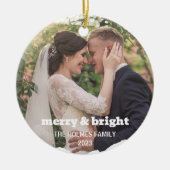 Vrolijk en helder | Smart Christmas Couple Foto Keramisch Ornament (Voorkant)