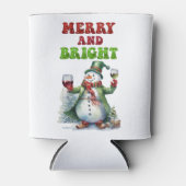 Vrolijk en helder sneeuwman blikjeskoeler (Voorkant)