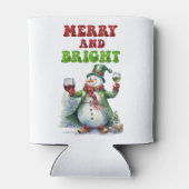 Vrolijk en helder sneeuwman blikjeskoeler (Achterkant)