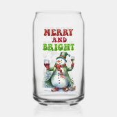 Vrolijk en helder sneeuwman blikvorm glas (Voorkant)