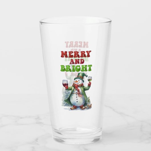 Vrolijk en helder sneeuwman glas (Achterkant)