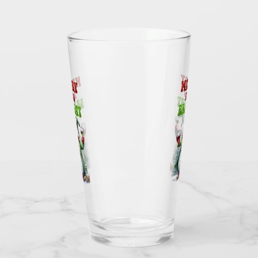 Vrolijk en helder sneeuwman glas (Links)