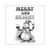 Vrolijk en helder sneeuwman rubberstempel (Afrduk)