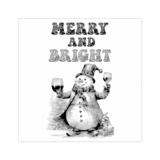 Vrolijk en helder sneeuwman rubberstempel (Afrduk)