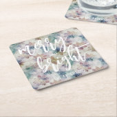 Vrolijk en helder Sneeuwvlokken Kerstmis Kartonnen Onderzetters (Schuin)
