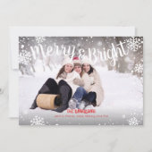 Vrolijk en helder sneeuwvlokken Witte kerst Kaart (Voorkant)