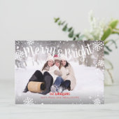 Vrolijk en helder sneeuwvlokken Witte kerst Kaart (Staand voorkant)