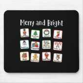 Vrolijk en helder spraaktherapeut AAC SLP Kerstmis Muismat (Voorkant)