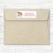 Vrolijk en helder terug adres kerst etiket