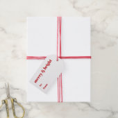 Vrolijk en helder tot rood wit kerstfeest cadeaulabel (Met Touw)