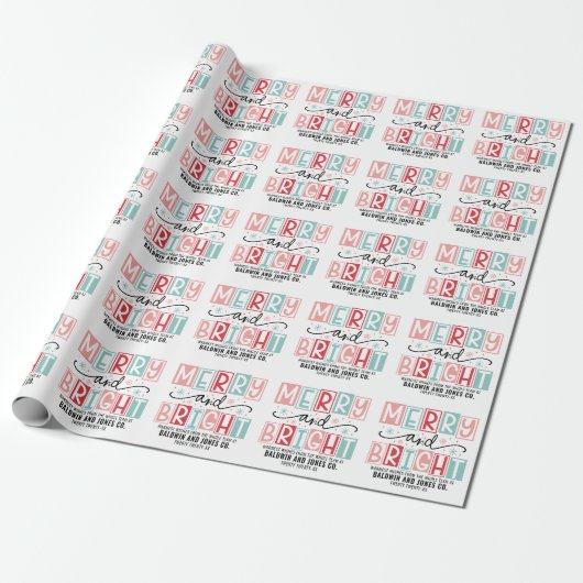Vrolijk en helder trendy  aangepaste kerst cadeaupapier (Uitgerold)