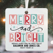 Vrolijk en helder trendy  aangepaste kerst metalen ornament