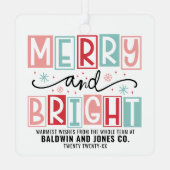 Vrolijk en helder trendy  aangepaste kerst metalen ornament (Achterkant)