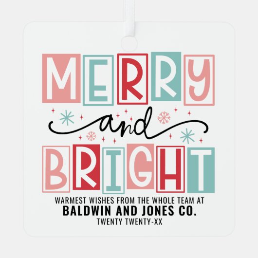 Vrolijk en helder trendy  aangepaste kerst metalen ornament (Achterkant)