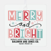 Vrolijk en helder trendy  aangepaste kerst metalen ornament (Voorkant)