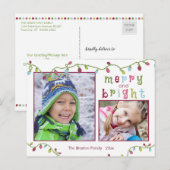 Vrolijk en helder, twee foto's, multi-kleur feestdagenkaart (Voorkant / Achterkant)