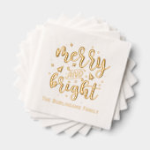 Vrolijk en helder typografie familienaam folie servetten (Insitu (Gestapeld))