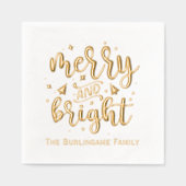 Vrolijk en helder typografie familienaam folie servetten (Voorkant)