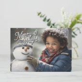 Vrolijk en helder uw vakantiefoto feestdagenkaart (Staand voorkant)