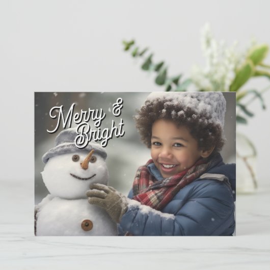 Vrolijk en helder uw vakantiefoto feestdagenkaart (Staand voorkant)