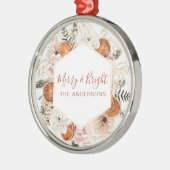Vrolijk en helder vakantie Keepsake Metalen Ornament (Links)