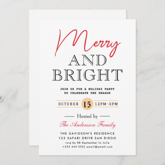 VROLIJK EN HELDER Vakantie Uitnodiging (Voorkant / Achterkant)