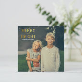 Vrolijk en helder vierkant kerstkaart (Staand voorkant)