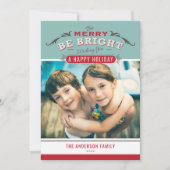 Vrolijk en helder vintage kerstfoto feestdagenkaart (Voorkant)