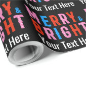 Vrolijk en helder vrolijk kerstfeest cadeaupapier (Rol Hoek)