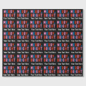 Vrolijk en helder vrolijk kerstfeest cadeaupapier (Vlak)