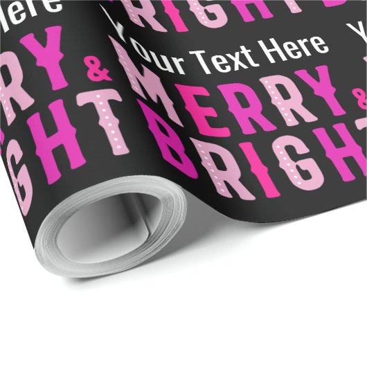 Vrolijk en helder vrolijk kerstfeest cadeaupapier (Rol Hoek)