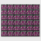 Vrolijk en helder vrolijk kerstfeest cadeaupapier (Vlak)