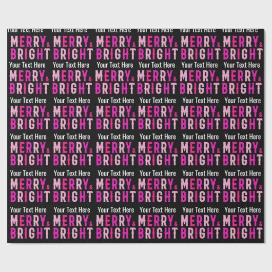 Vrolijk en helder vrolijk kerstfeest cadeaupapier (Vlak)