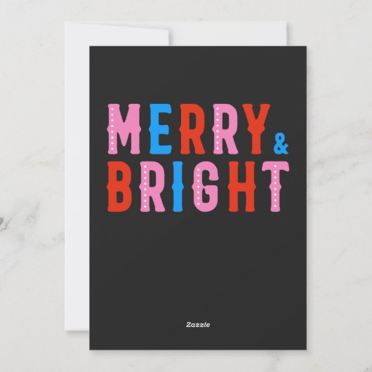 Vrolijk en helder, vrolijk kerstfeest feestdagenkaart (Achterkant)